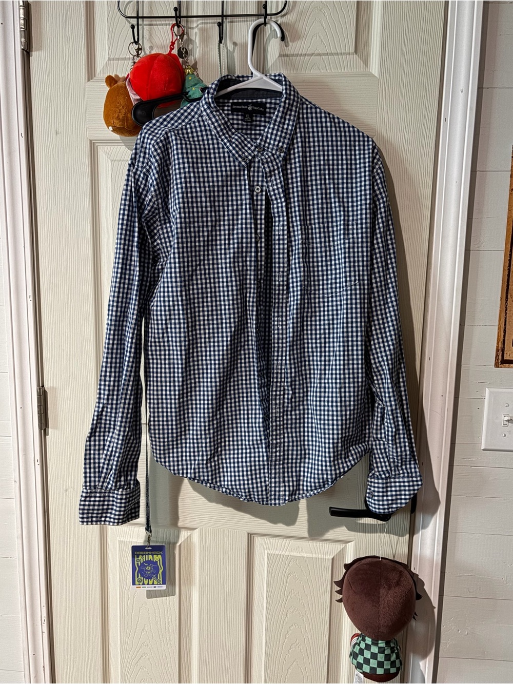 Beverly Hills Polo Club Navy & White Gingham Button-Down Shirt